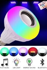 Bluetooth Hoparlör Ve Led Lamba Uzaktan Kumandalı Ampul Renk Değiştiren Müzikli Ampul