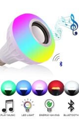Bluetooth Hoparlör Ve Led Lamba Uzaktan Kumandalı Ampul Renk Değiştiren Müzikli Ampul