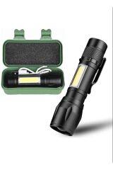 Ultra Güçlü 2500 Lumen 5w Cob Led Usb Şarjlı  El Feneri Avcılık,Kamp Feneri Deprem Çantalık Fener