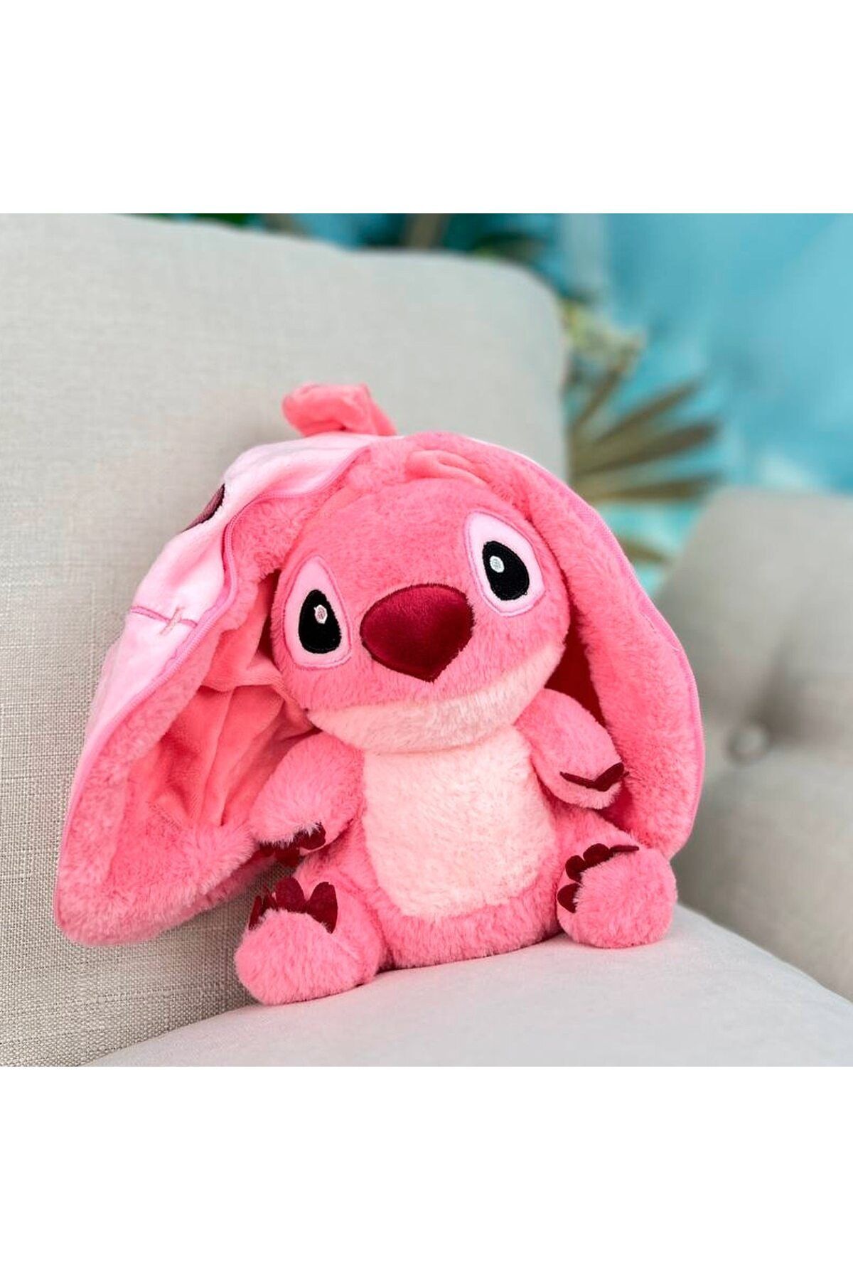 Stitch peluş oyuncak fermuarlı sürpriz peluş hediyelik uyku arkadaşı stitch peluş oyuncak